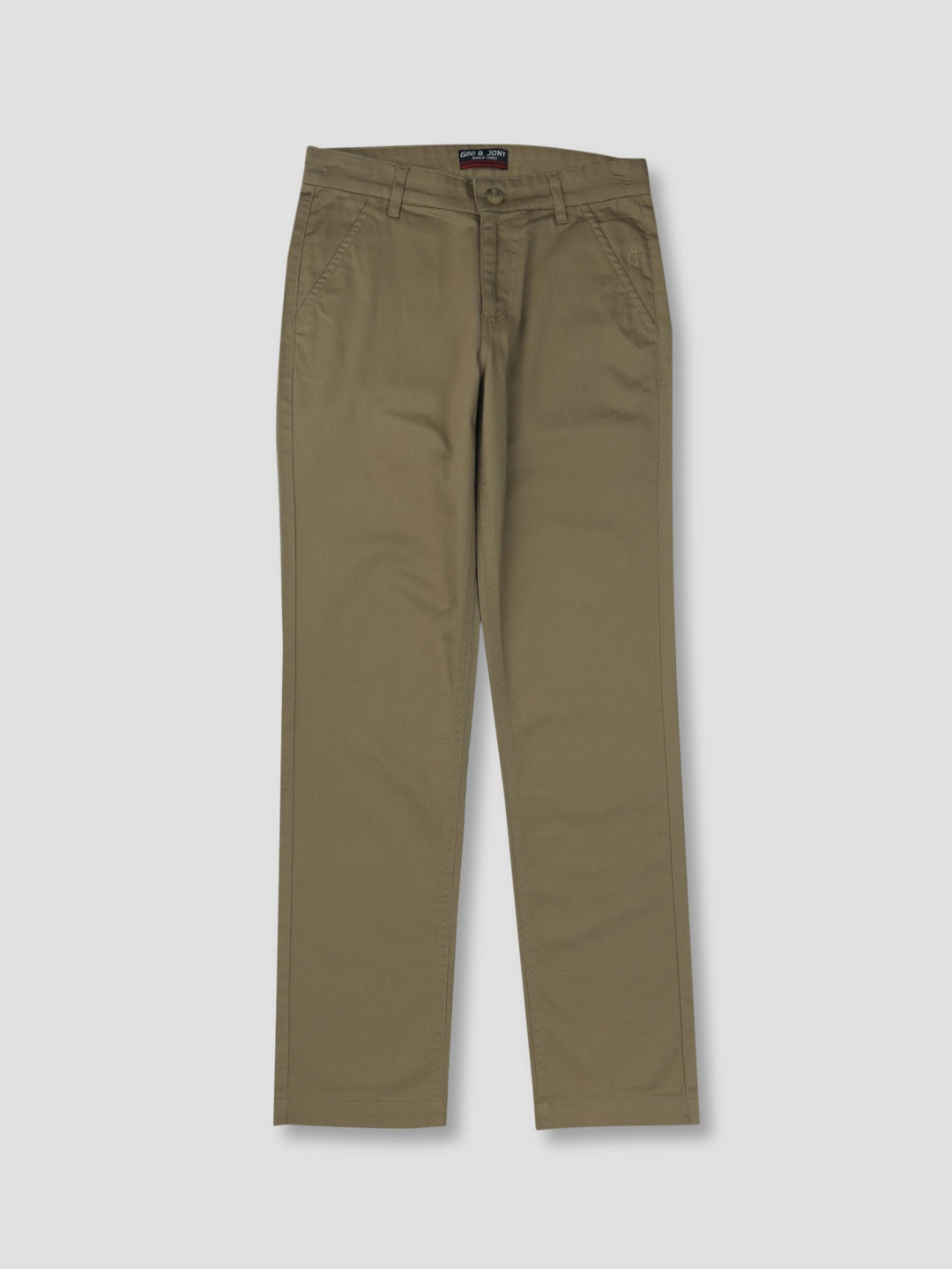 

Gini and Jony Boys Mid-Rise Cotton Chinos Trousers, Khaki