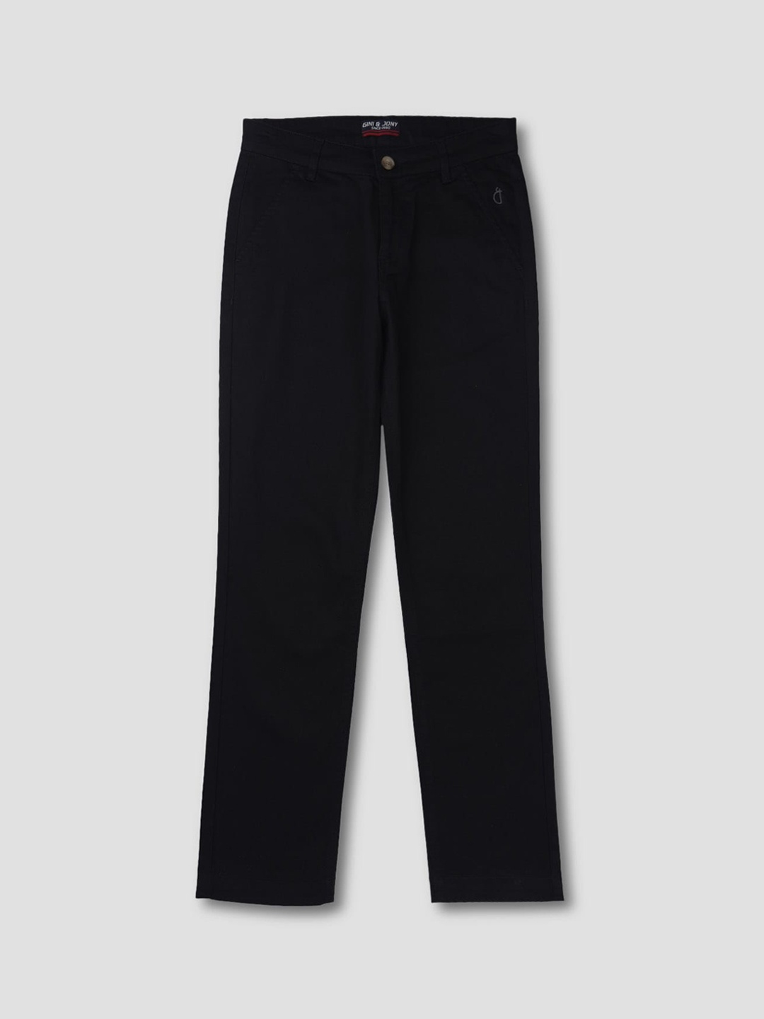 

Gini and Jony Boys Mid-Rise Cotton Chinos Trousers, Black