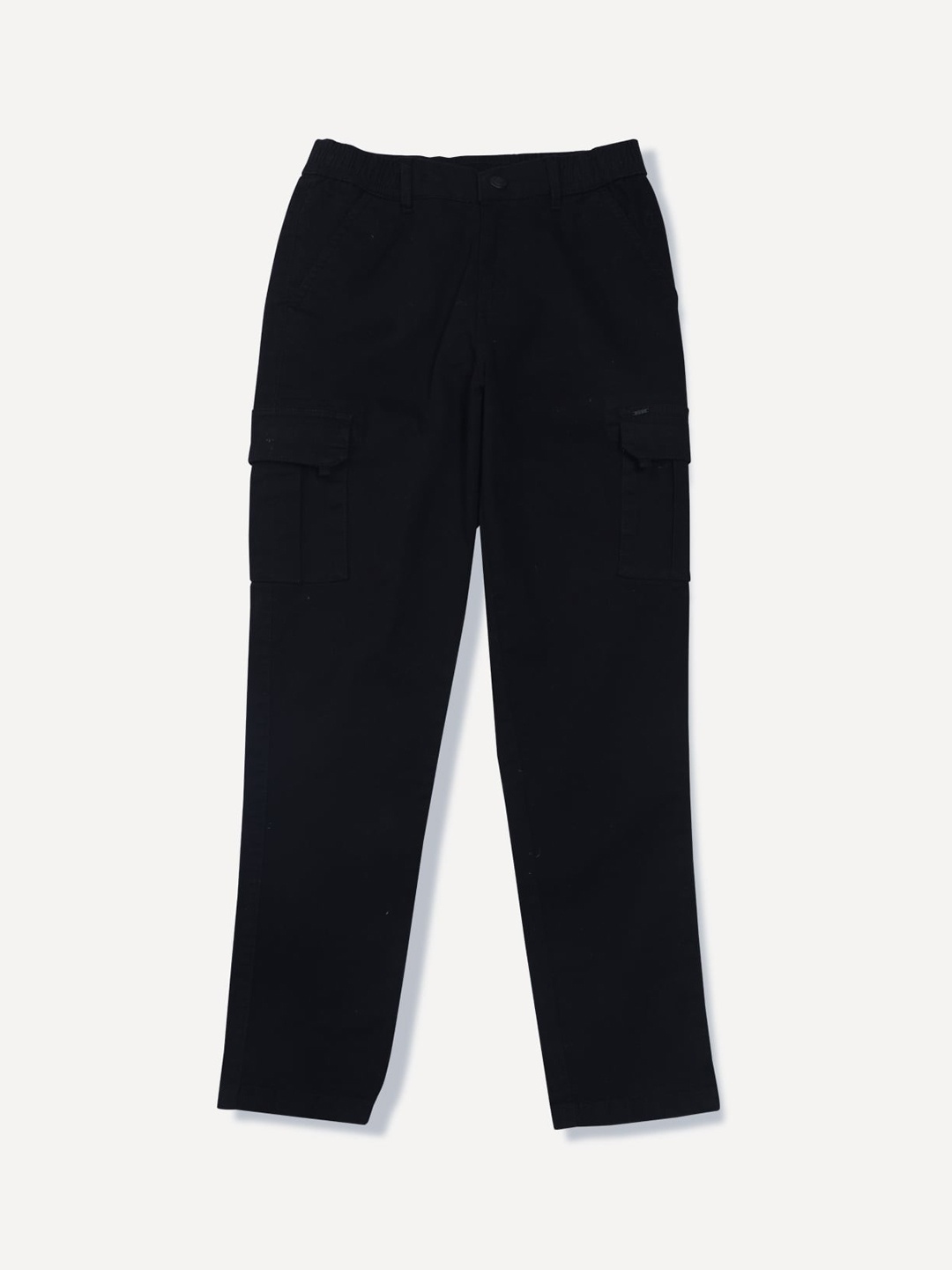 

Gini and Jony Boys Mid-Rise Denim Cargos Trousers, Black