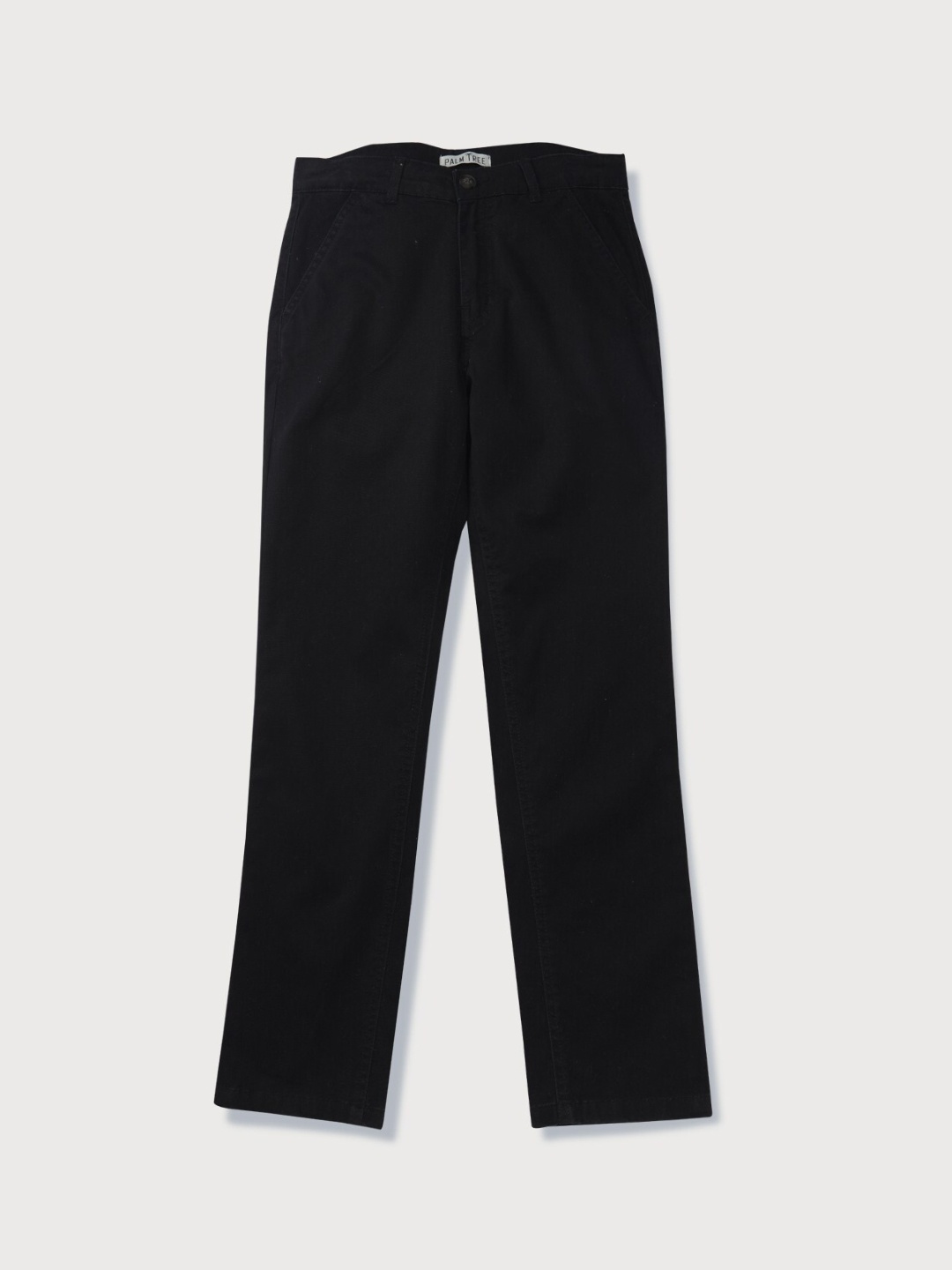 

Palm Tree Boys Mid-Rise Cotton Trousers, Black