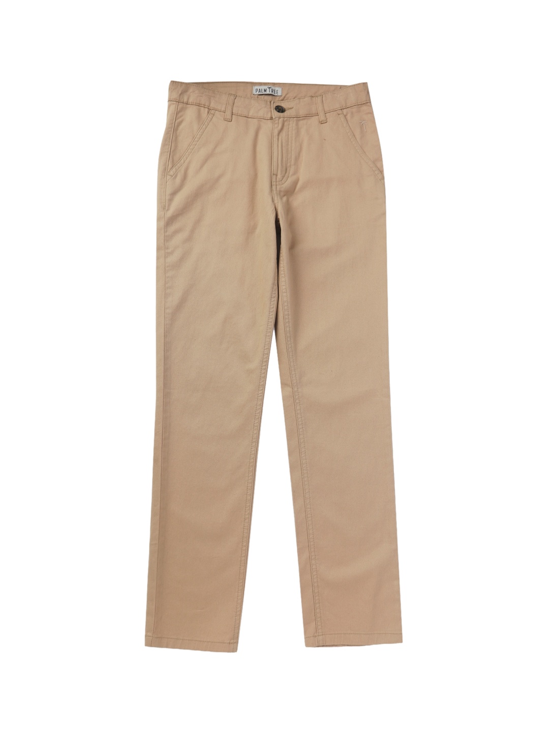 

Palm Tree Boys Mid-Rise Cotton Chinos Trousers, Beige