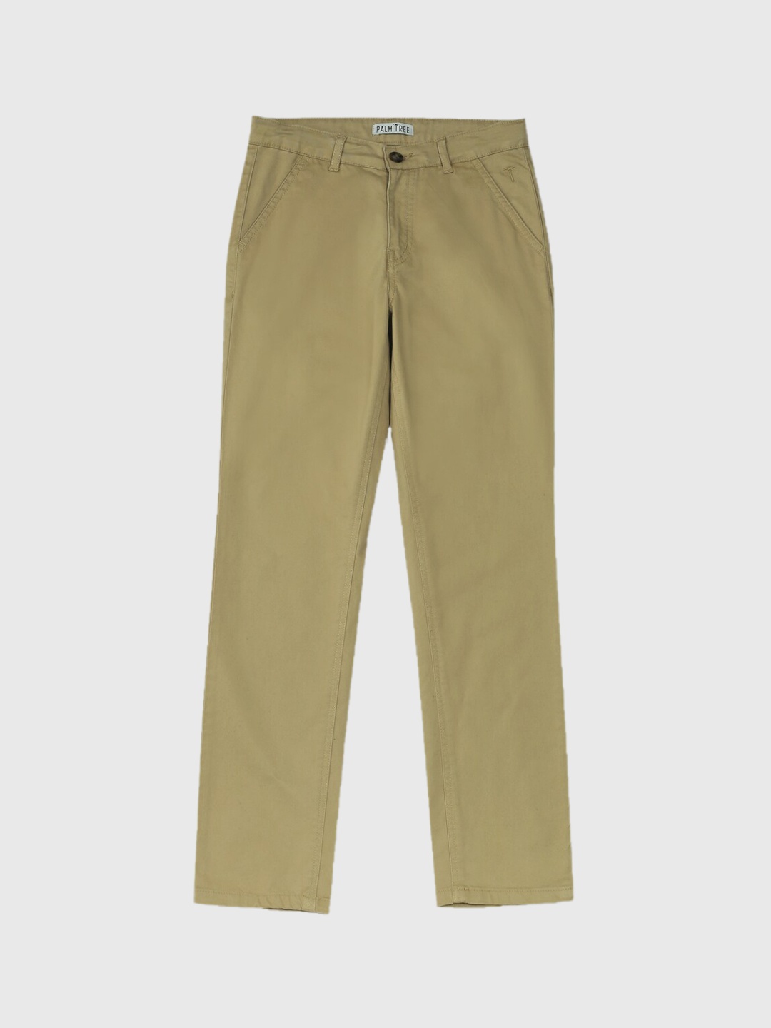 

Palm Tree Boys Mid-Rise Cotton Chinos Trousers, Khaki