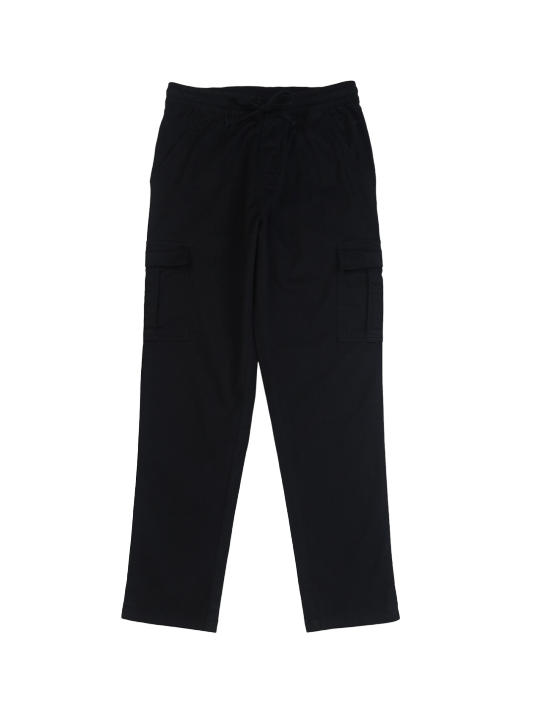 

Palm Tree Boys Mid-Rise Cotton Cargos Trousers, Blue
