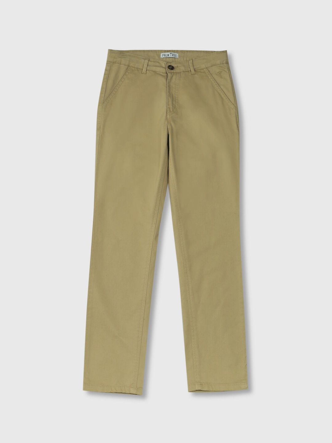 

Palm Tree Boys Mid-Rise Cotton Chinos Trousers, Khaki