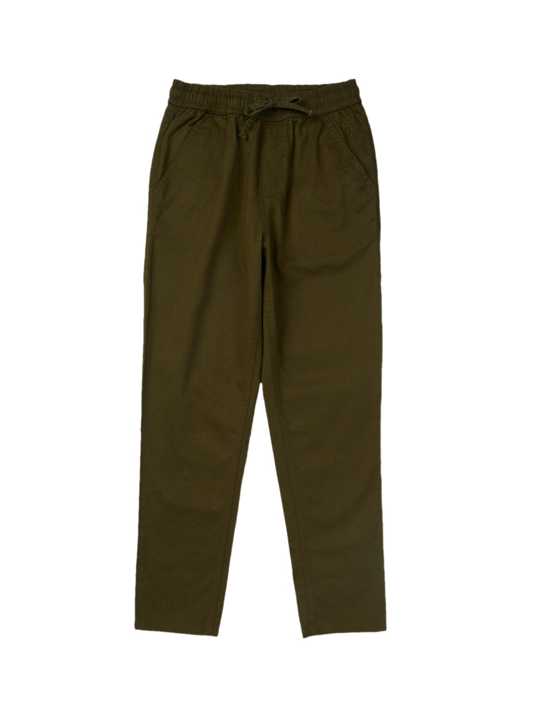 

Palm Tree Boys Mid Rise Cotton Chinos Trousers, Green