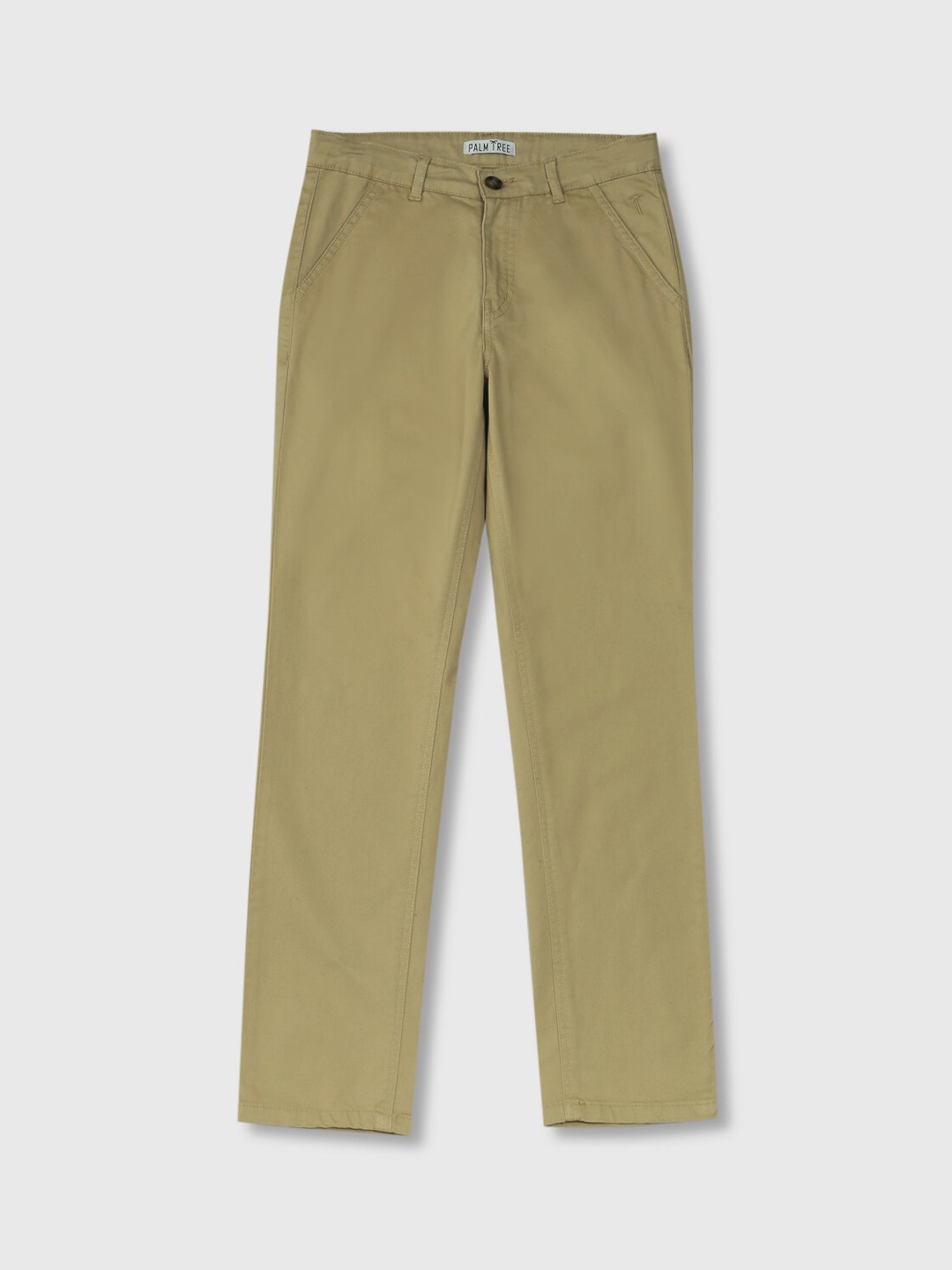 

Palm Tree Boys Mid-Rise Cotton Chinos Trousers, Khaki