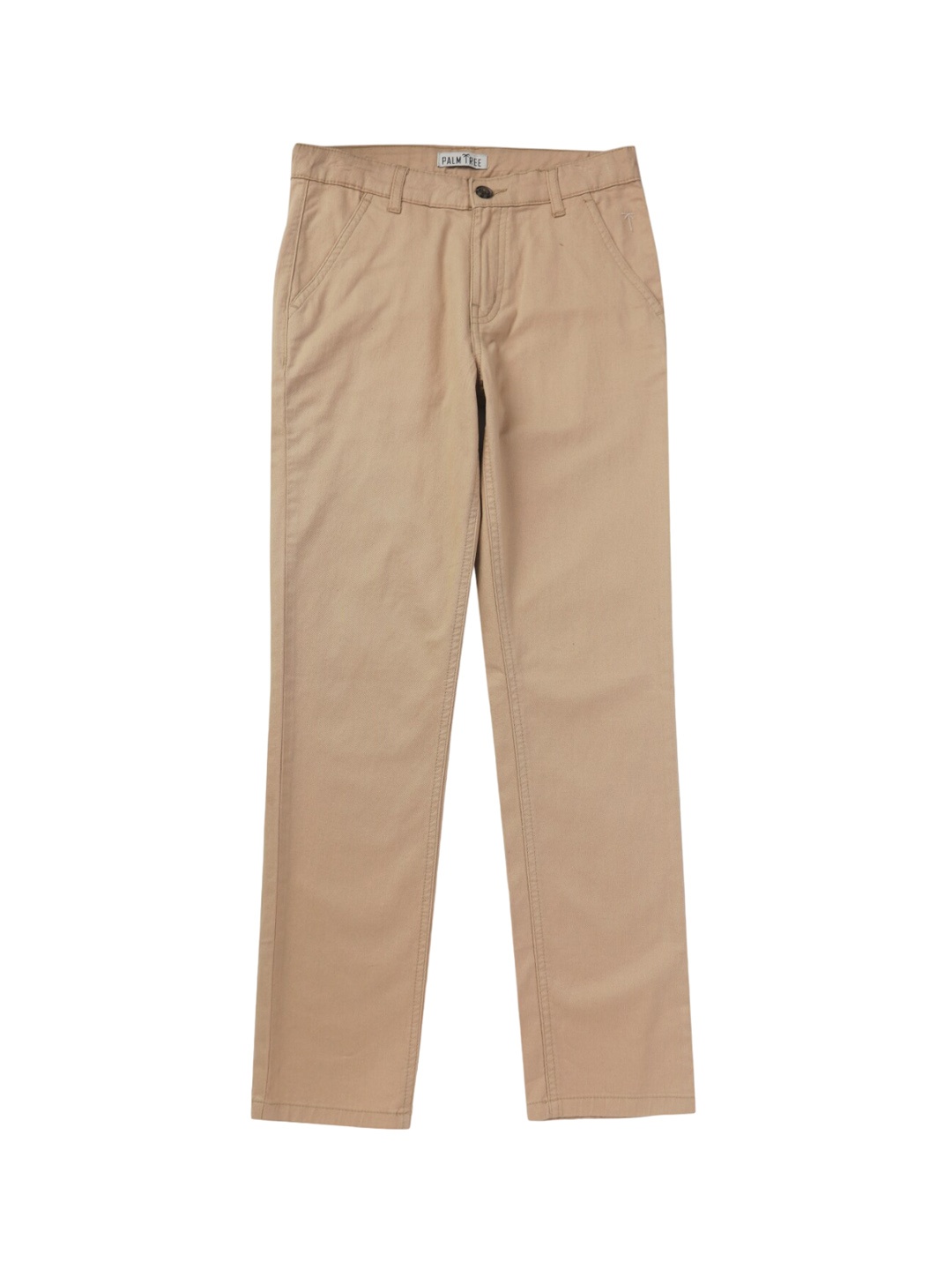 

Palm Tree Boys Mid Rise Cotton Chinos Trousers, Beige