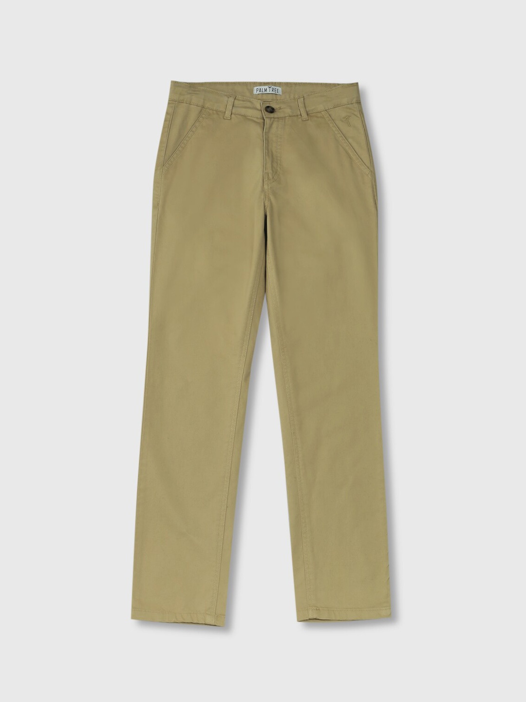 

Palm Tree Boys Mid Rise Cotton Chinos Trousers, Khaki