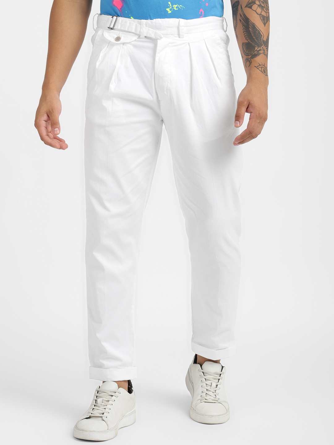

ALCOTT Men Pleated Chinos, Off white