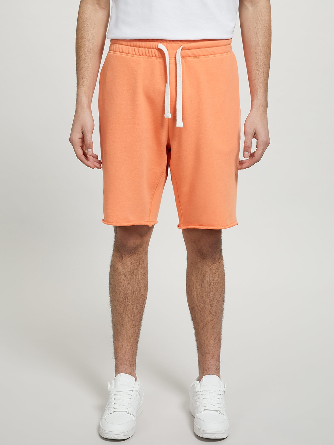 

ALCOTT Men Loose Fit Pure Cotton Shorts, Orange