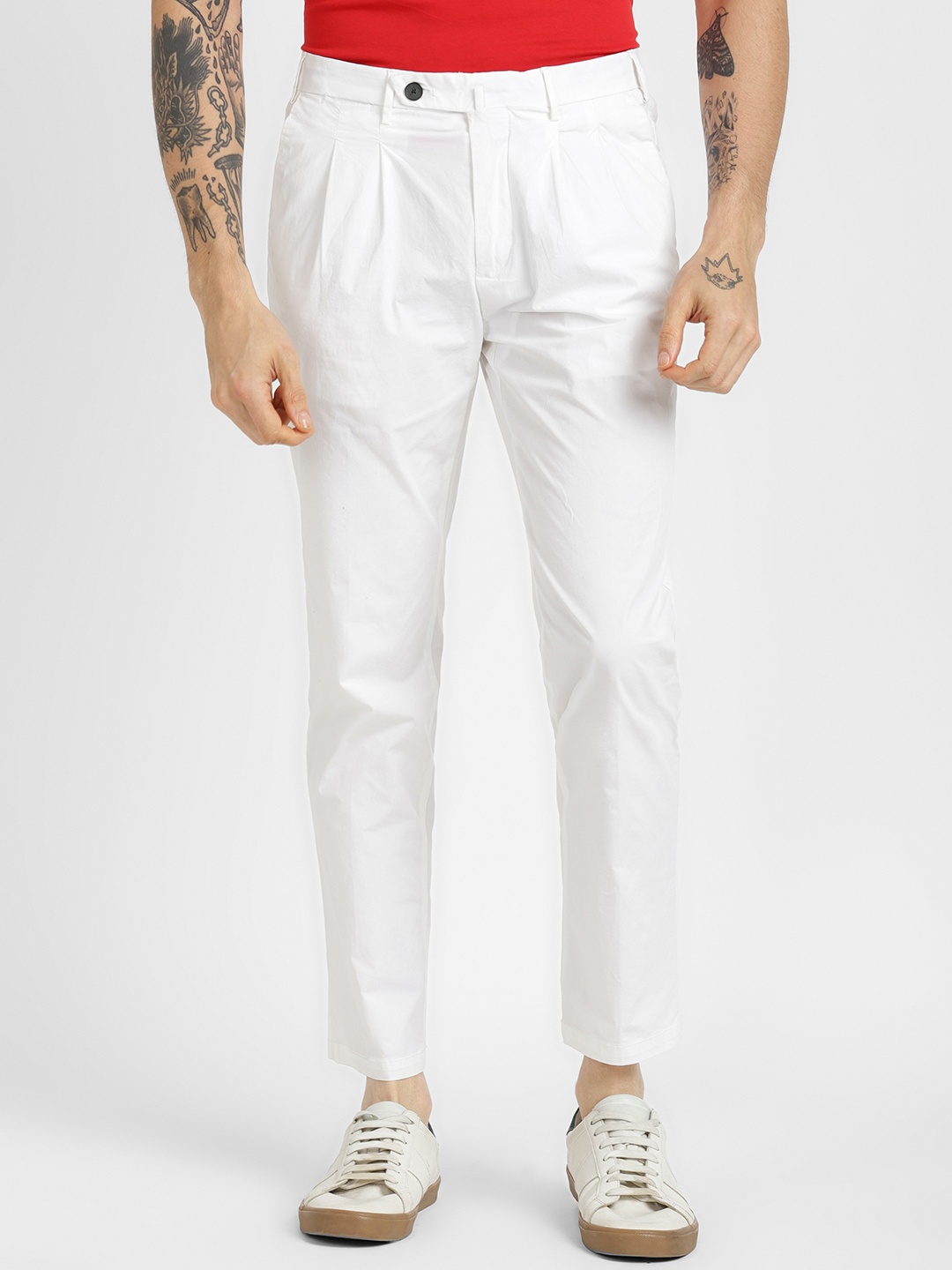 

ALCOTT Men Pleated Trousers, Off white