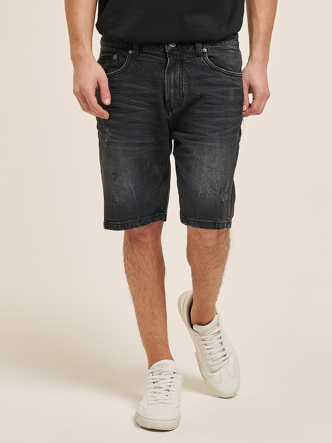 

ALCOTT Men Denim Shorts, Black
