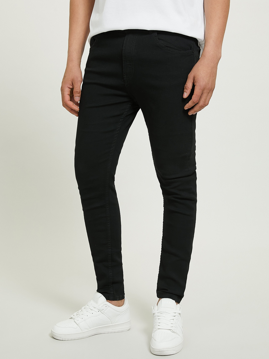 

ALCOTT Men Super Skinny Fit Stretchable Jeans, Black