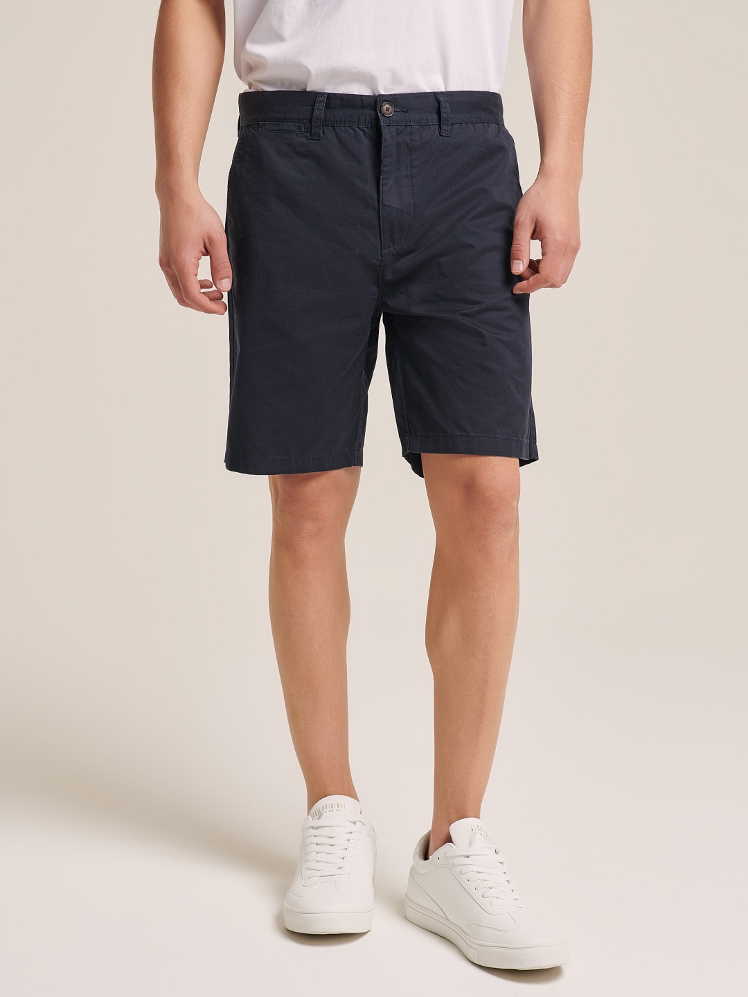 

ALCOTT Men Slim Fit Pure Cotton Chino Shorts, Navy blue