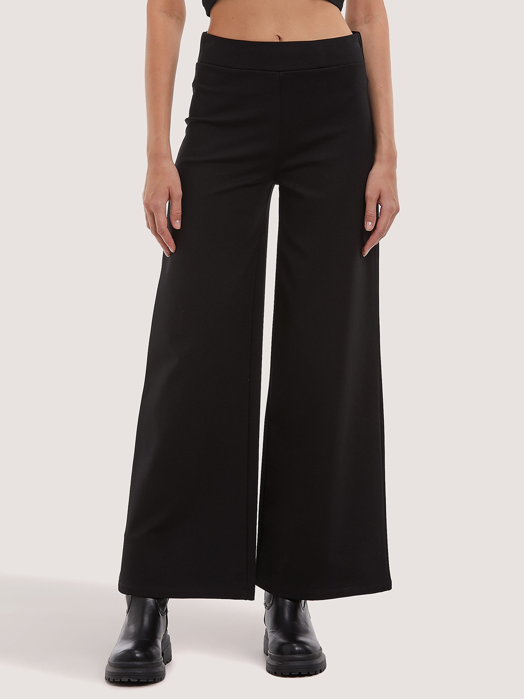 

ALCOTT Women Straight Fit Parallel Trousers, Black
