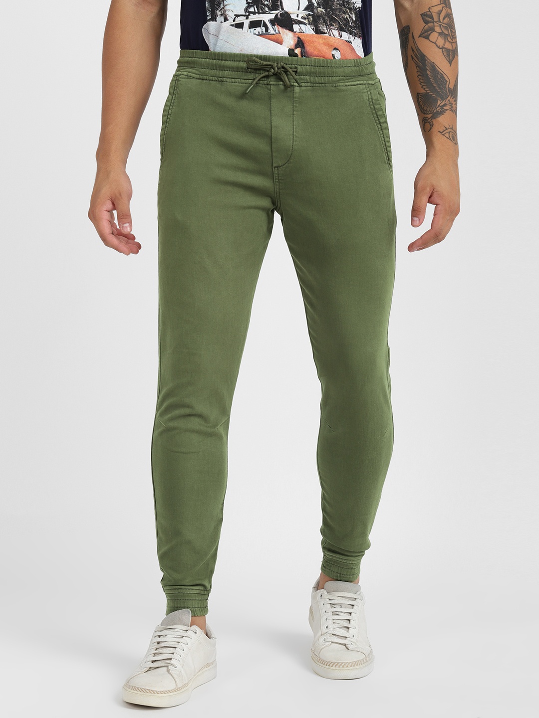 

ALCOTT Men Tapered Fit Joggers, Olive