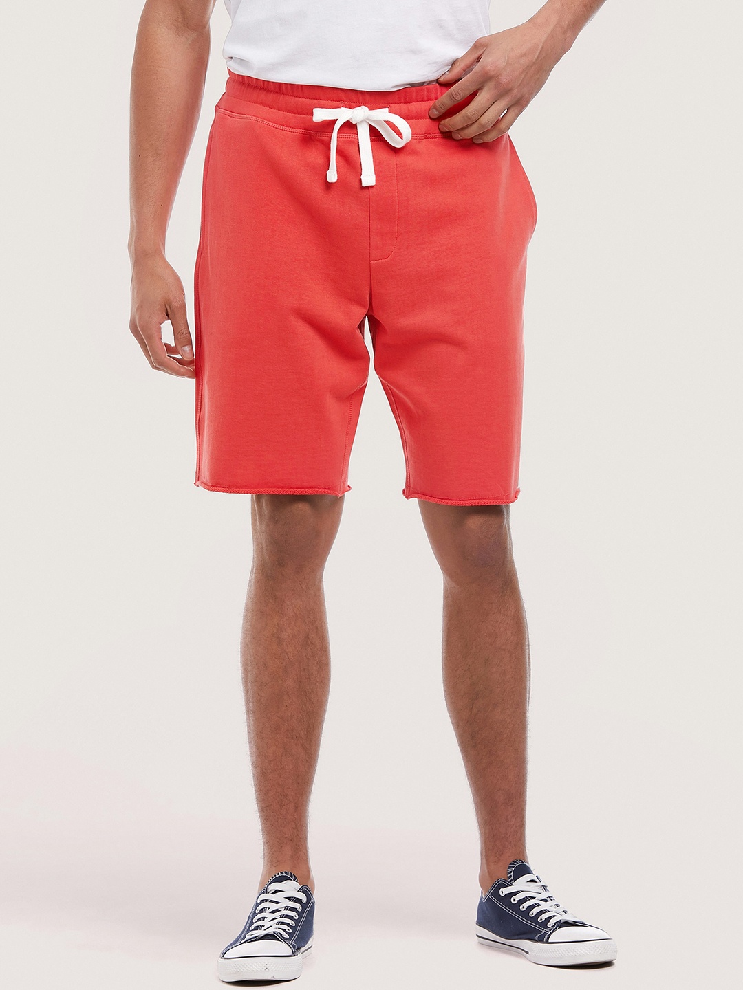 

ALCOTT Men Loose Fit Pure Cotton Shorts, Red