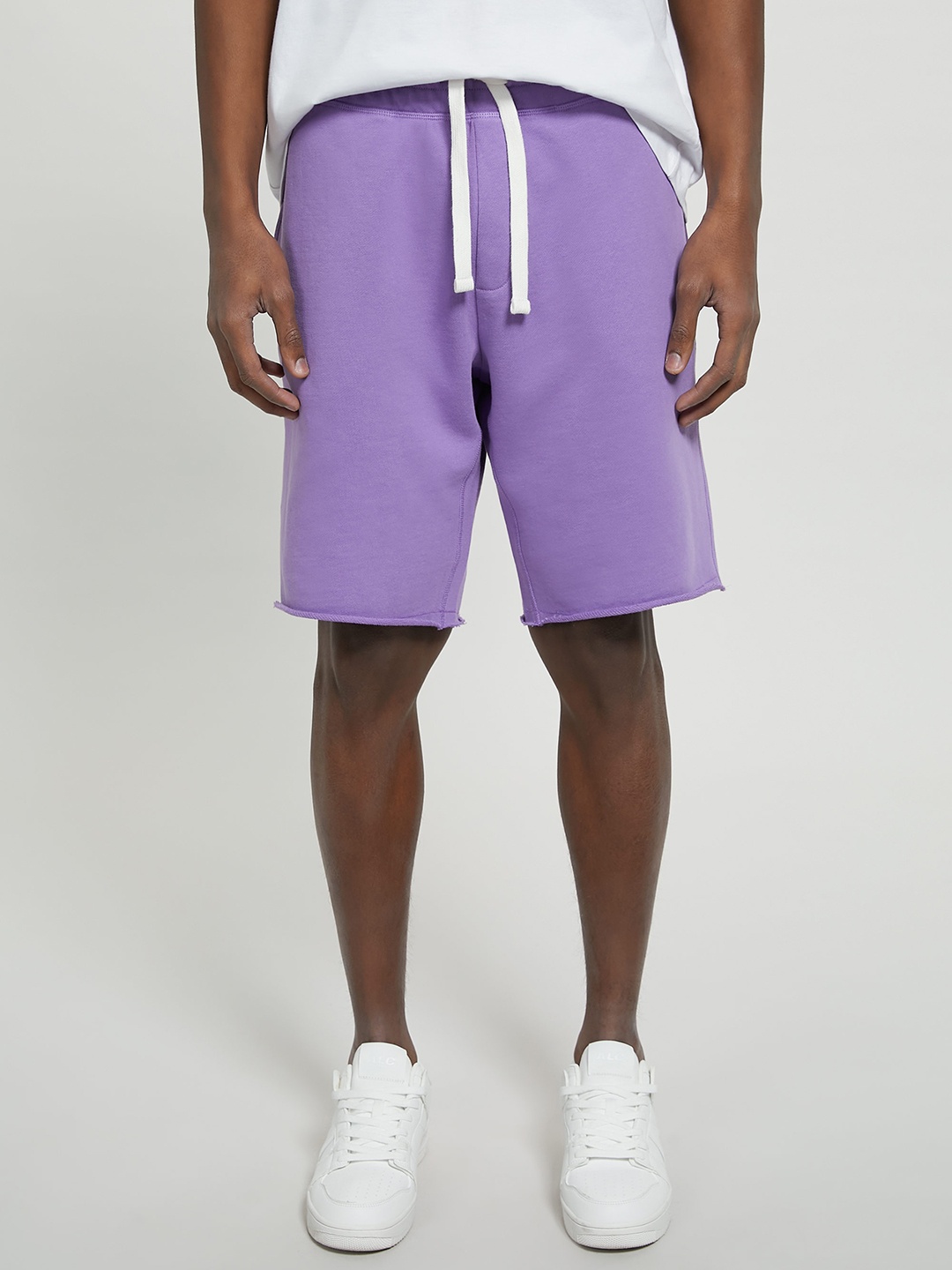 

ALCOTT Men Loose Fit Pure Cotton Shorts, Lavender