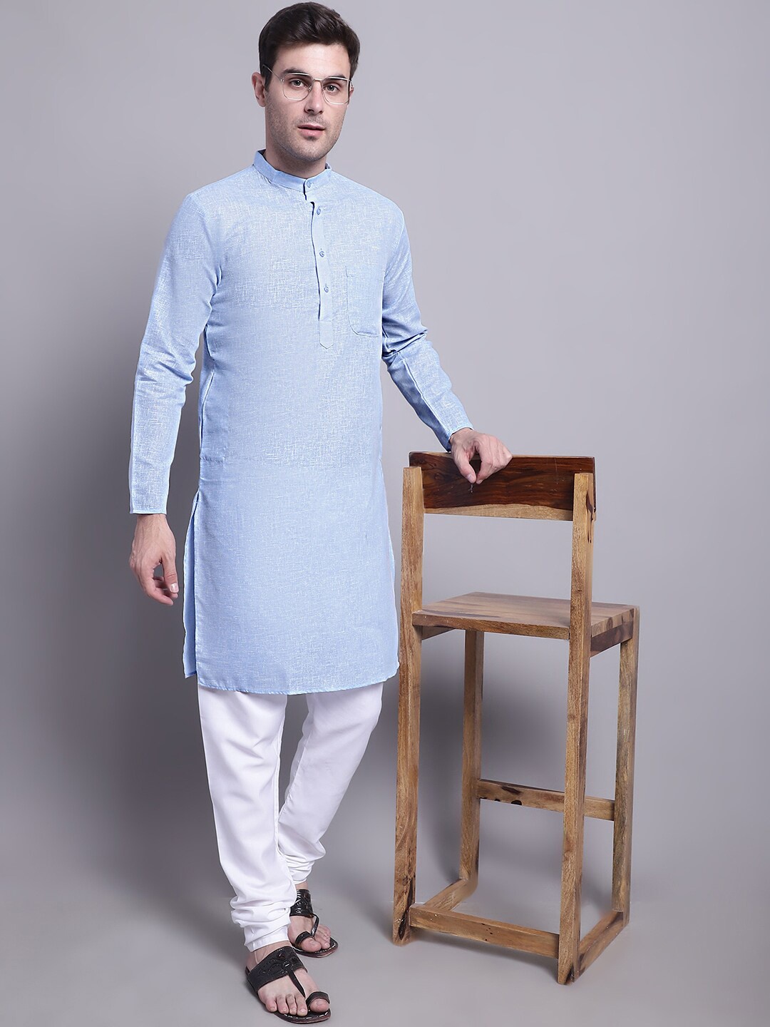 

Jompers Pure Cotton Kurta With Churidar, Blue