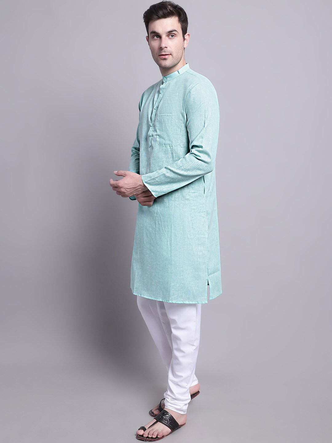 

Jompers Pure Cotton Kurta With Churidar, Green