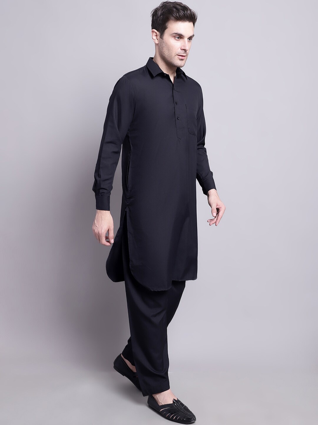 

Jompers Pathani Kurta With Salwar, Black