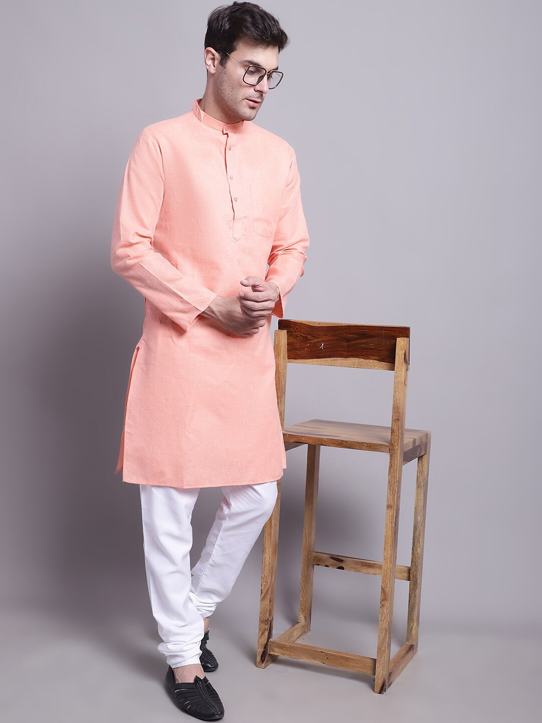 

Jompers Regular Pure Cotton Kurta with Pyjamas, Peach