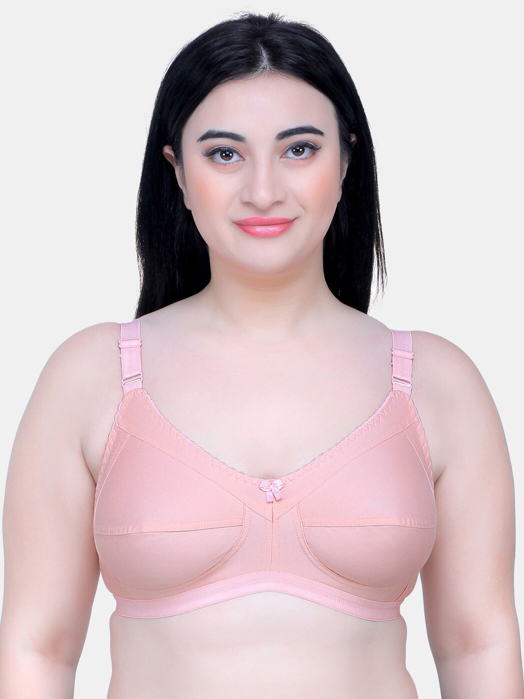 

MAROON Full Coverage Seamless Non Padded Cotton Bra MSK-414-P, Pink