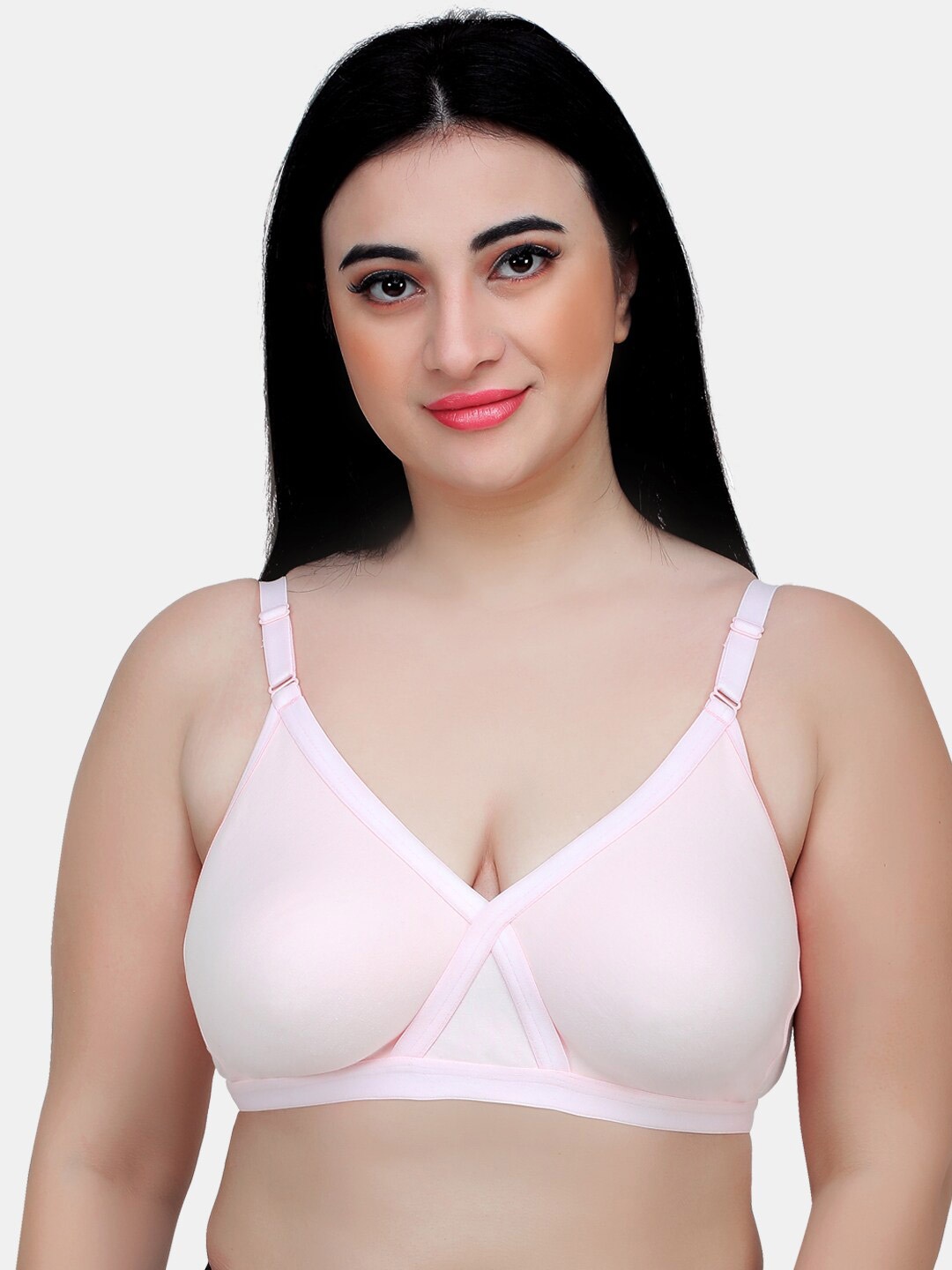 

MAROON All Day Comfort Non Padded Medium Coverage Cotton Everyday Bra, Pink