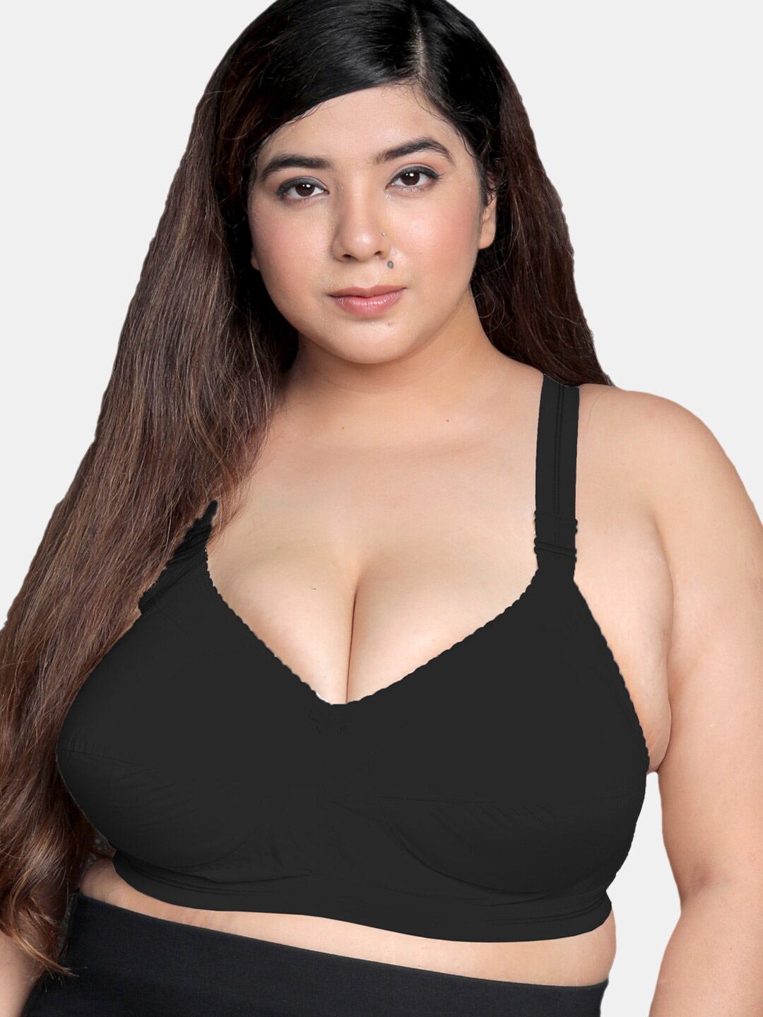 

MAROON All Day Comfort Non Padded Medium Coverage Cotton Everyday Bra, Black