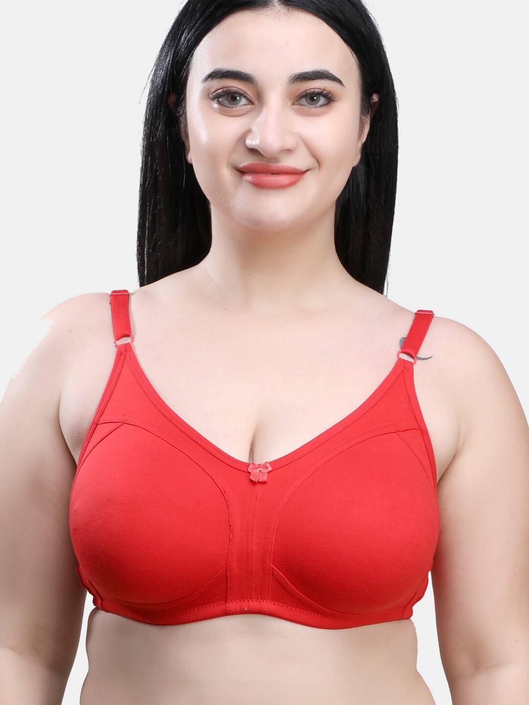 

MAROON All Day Comfort Non Padded Medium Coverage Cotton T-Shirt Bra, Red