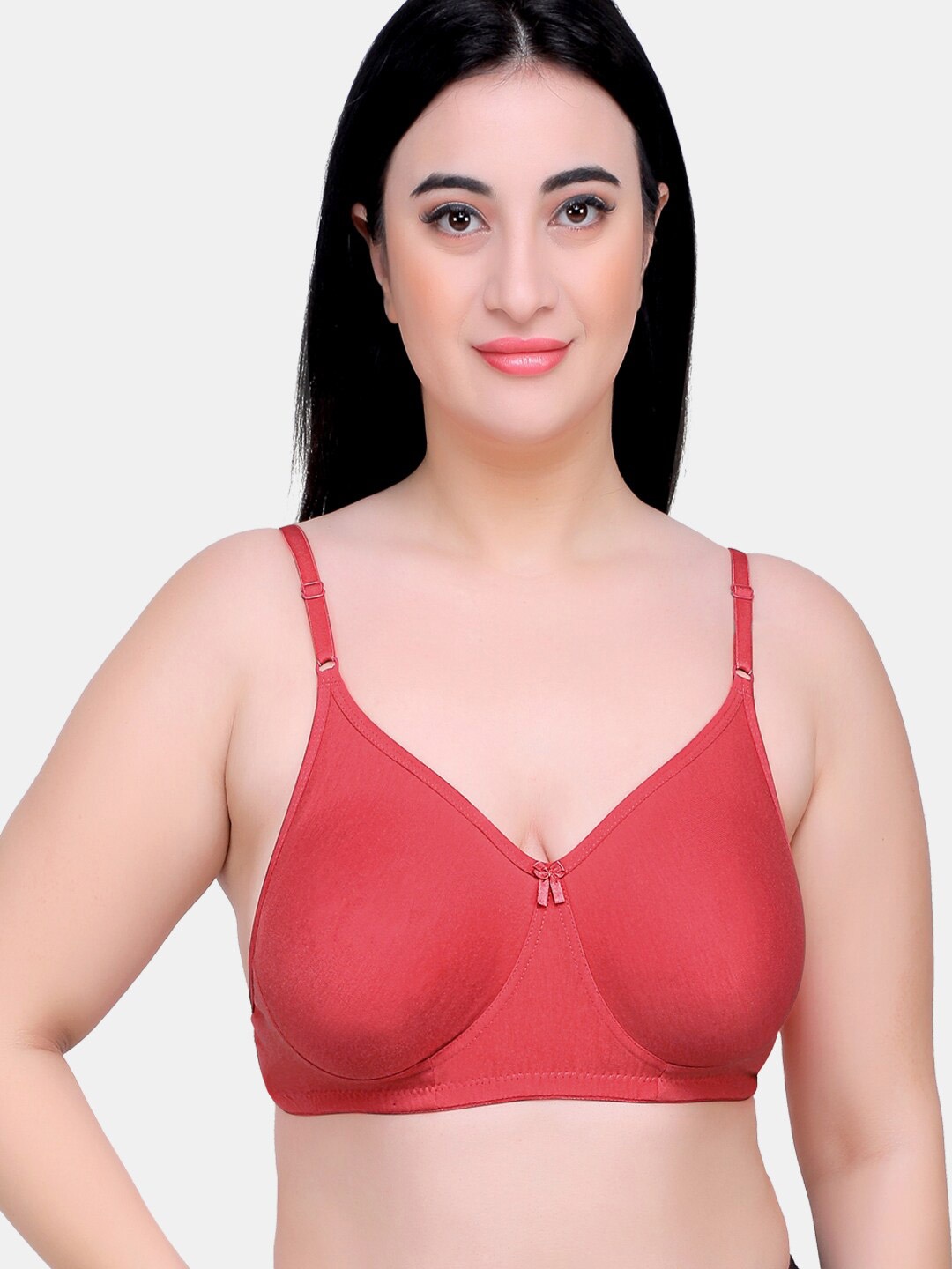 

MAROON Full Coverage All Day Comfort Seamless Cotton T-shirt Bra, Red
