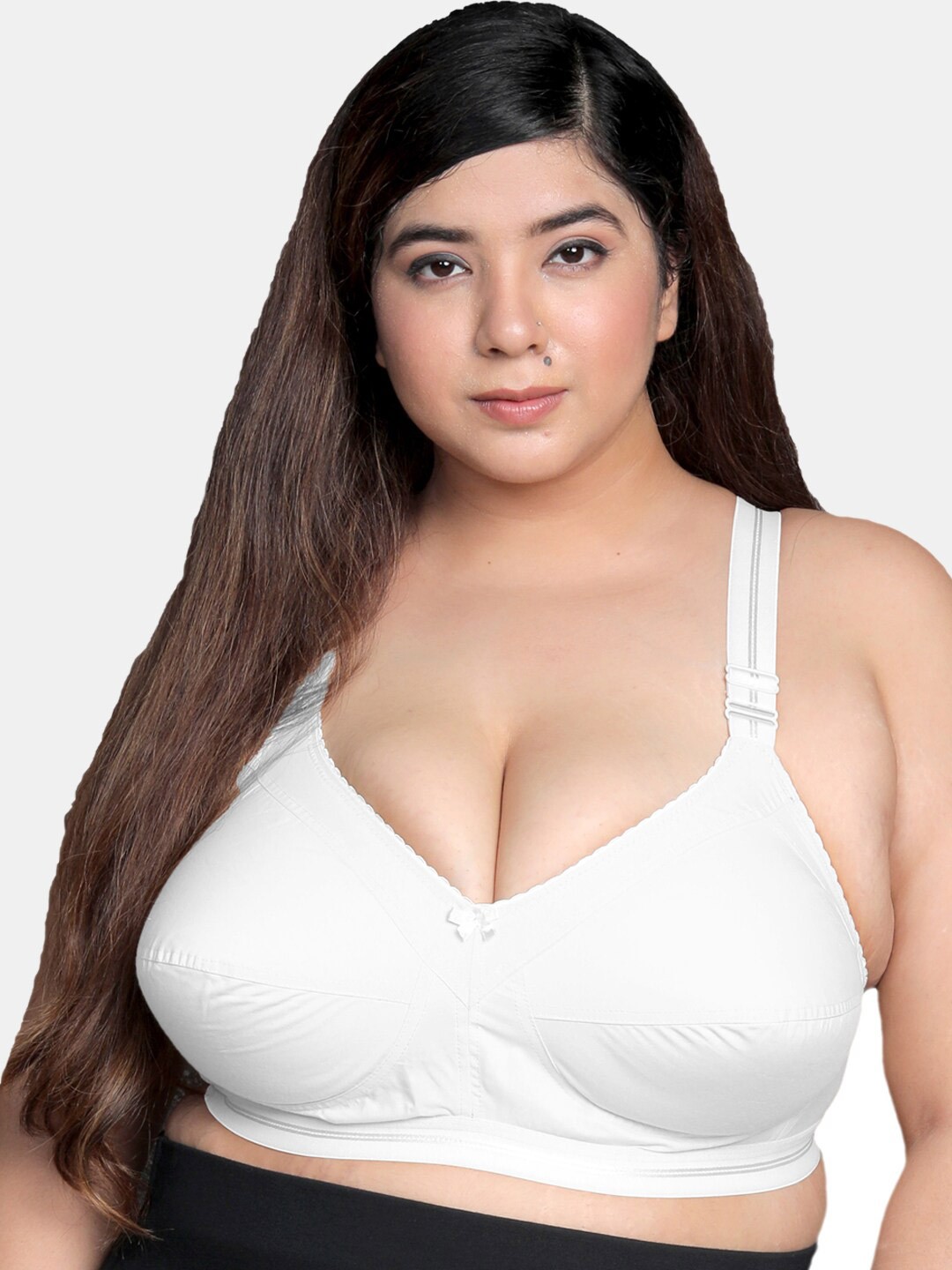 

MAROON Full Coverage All Day Comfort Supper Support Pure Cotton Everyday Bra, White