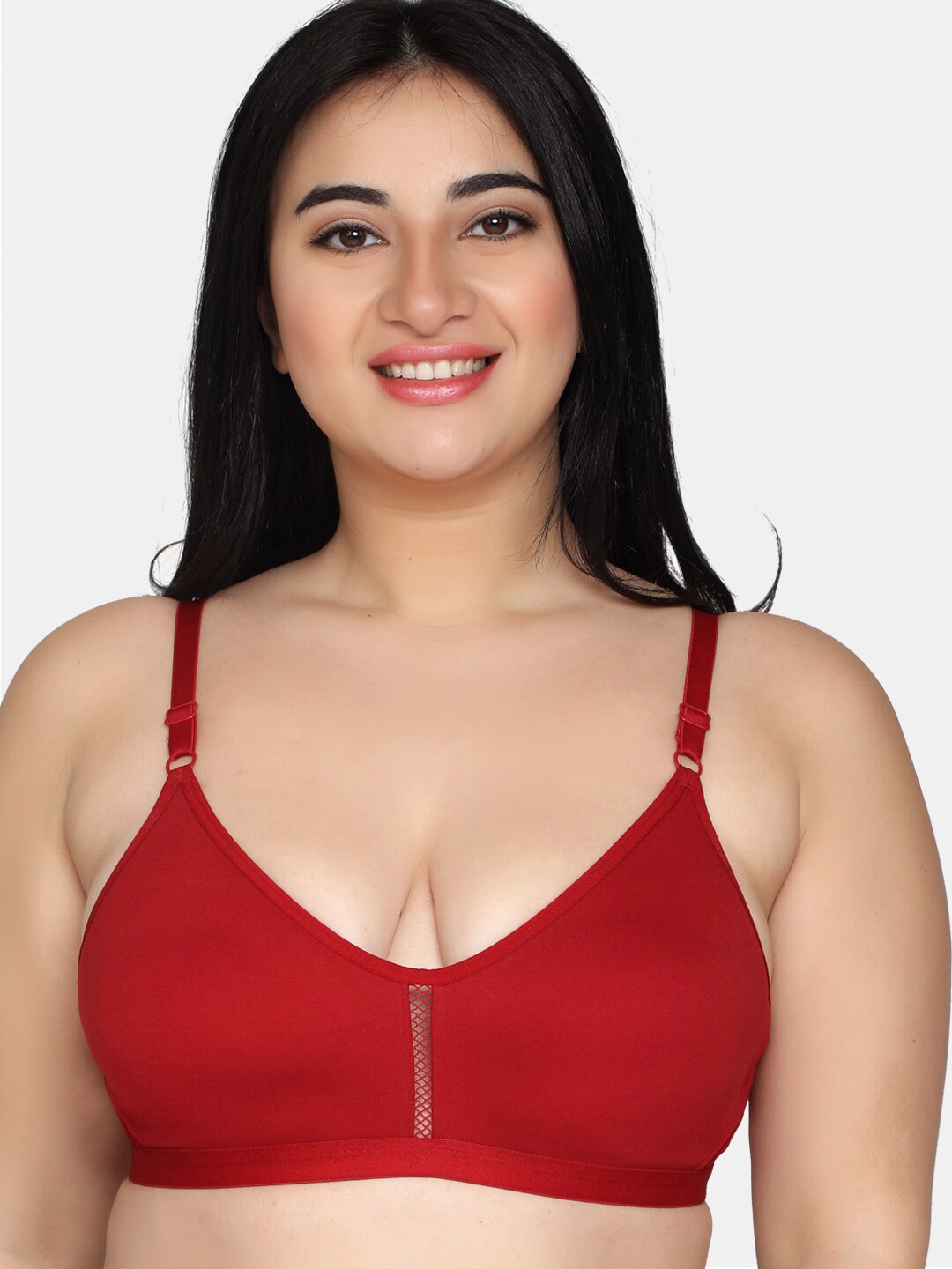 

MAROON Full Coverage All Day Comfort Seamless Cotton T-shirt Bra, Red