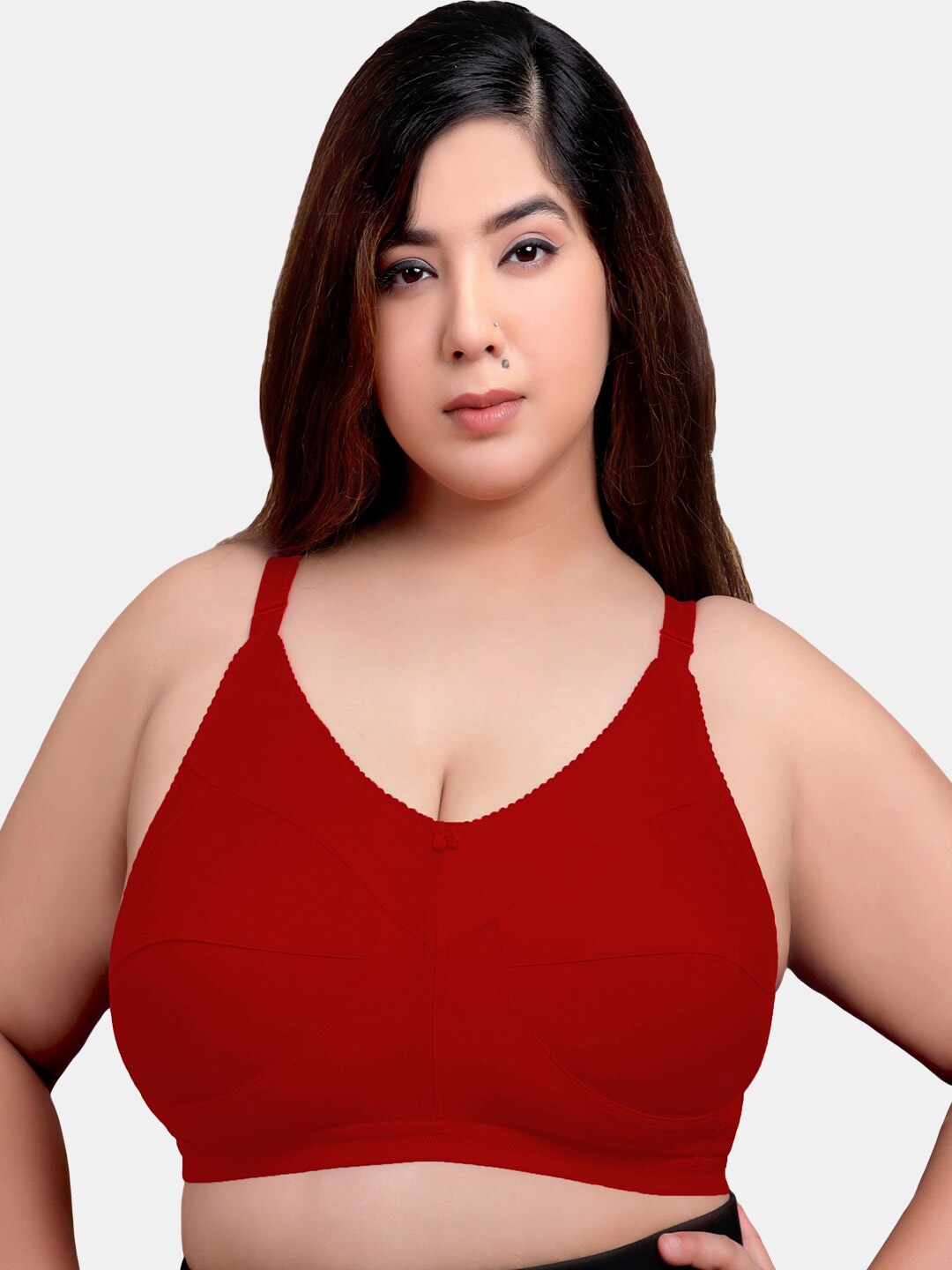

MAROON All Day Comfort Non Padded Medium Coverage Cotton Everyday Bra
