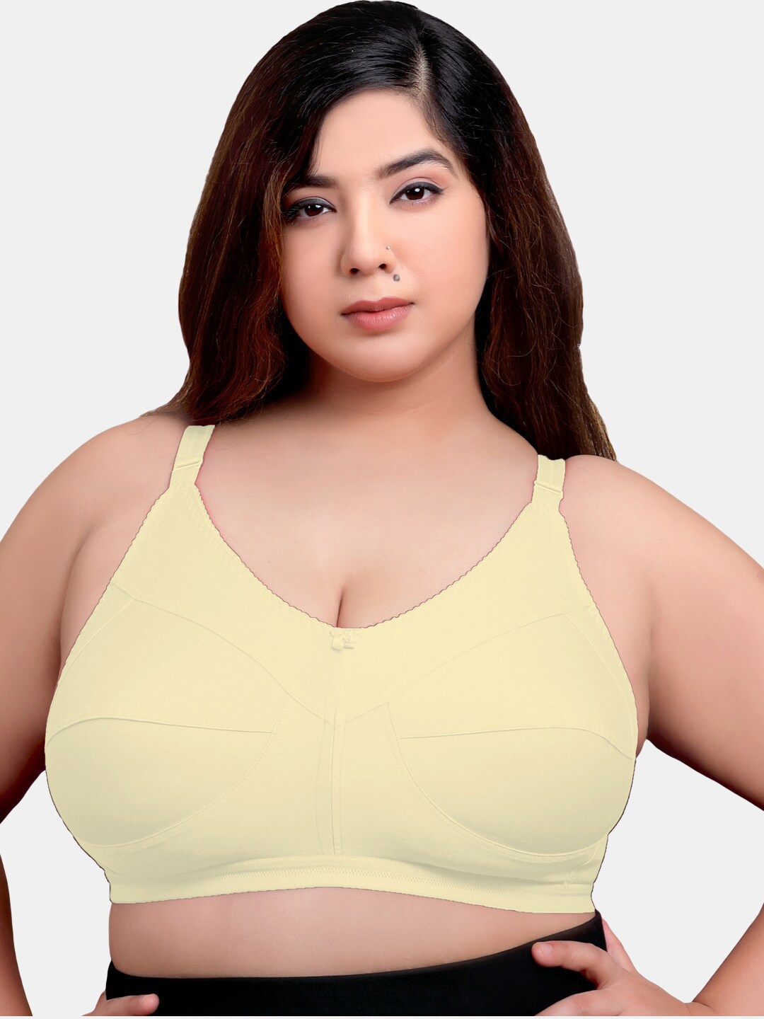 

MAROON Plus Size Full Coverage All day Comfort Cotton Minimizer Bra, Yellow