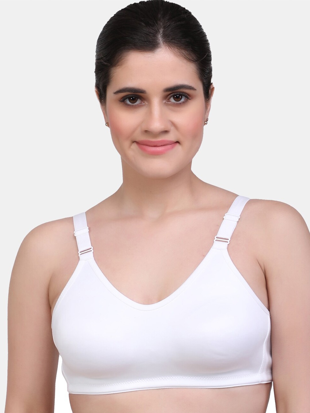 

MAROON Full Coverage All Day Comfort Supper Support Cotton Minimizer Bra, White