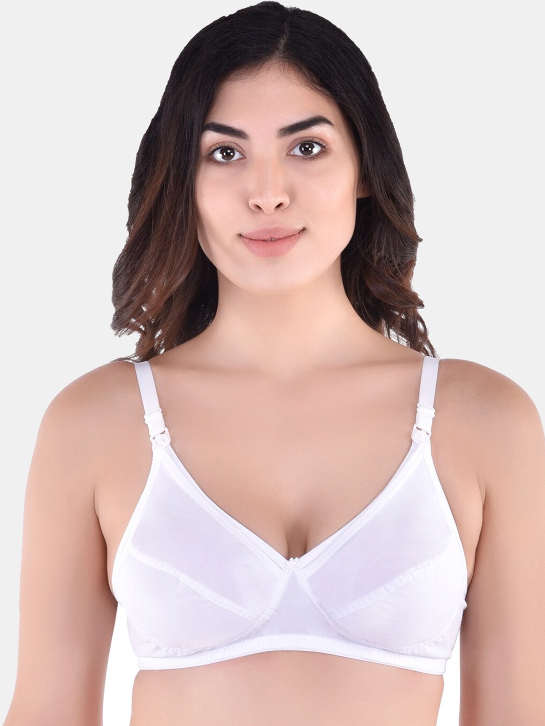 

MAROON Full Coverage Supper Support Cotton Maternity Bra, White