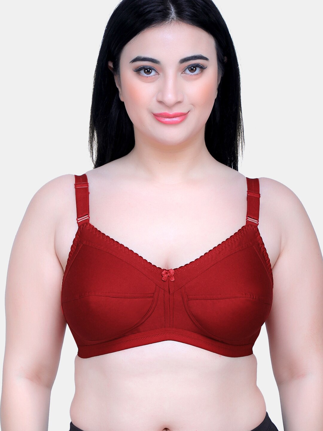 

MAROON All Day Comfort Non Padded Medium Coverage Cotton Everyday Bra