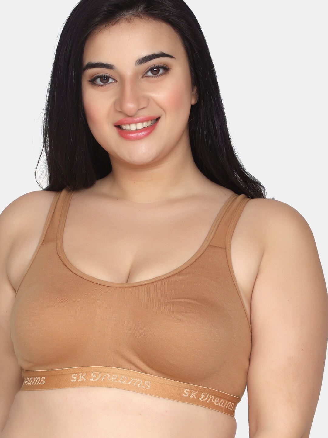 

MAROON Full Coverage All Day Comfort Seamless Cotton Workout Bra, Nude