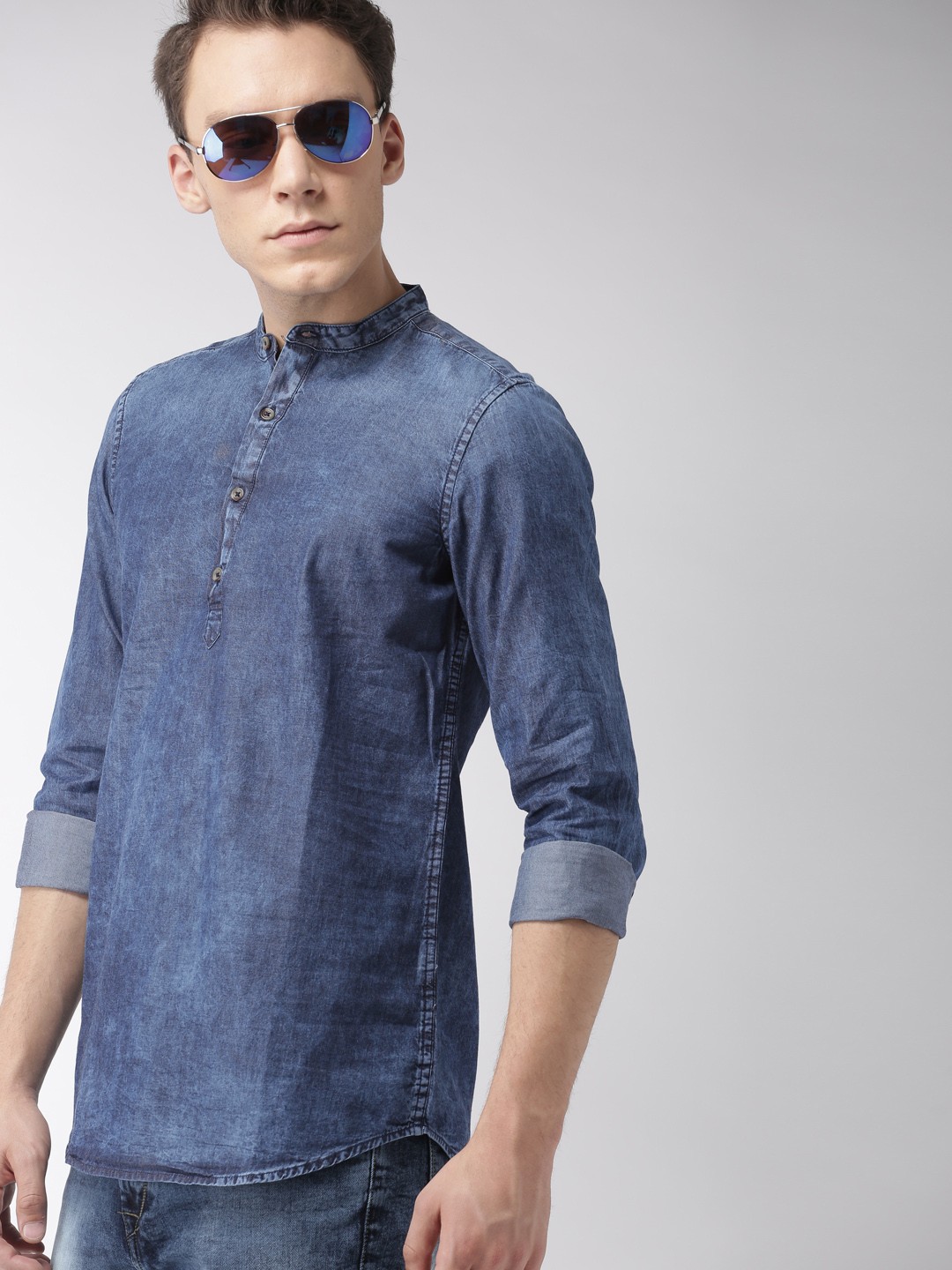 

HIGHLANDER Men Blue Slim Fit Solid Casual Shirt