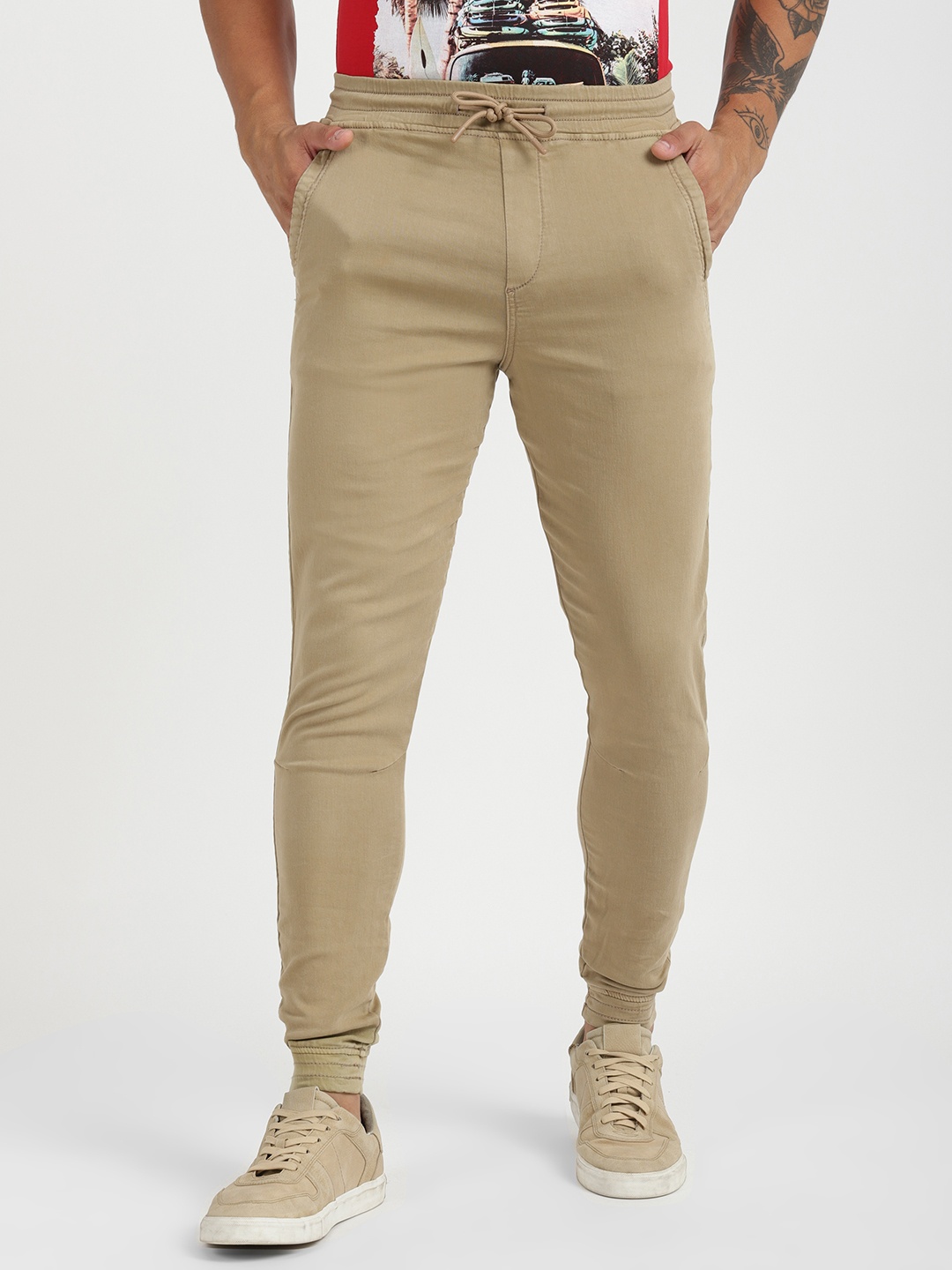

ALCOTT Men Tapered Fit Joggers, Khaki