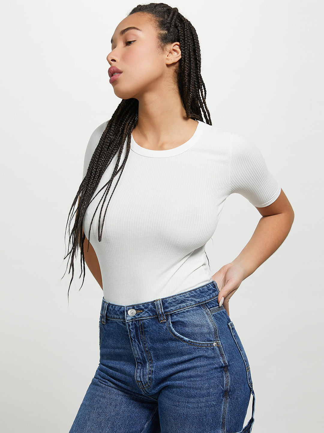 

ALCOTT Ribbed Bodysuit, White