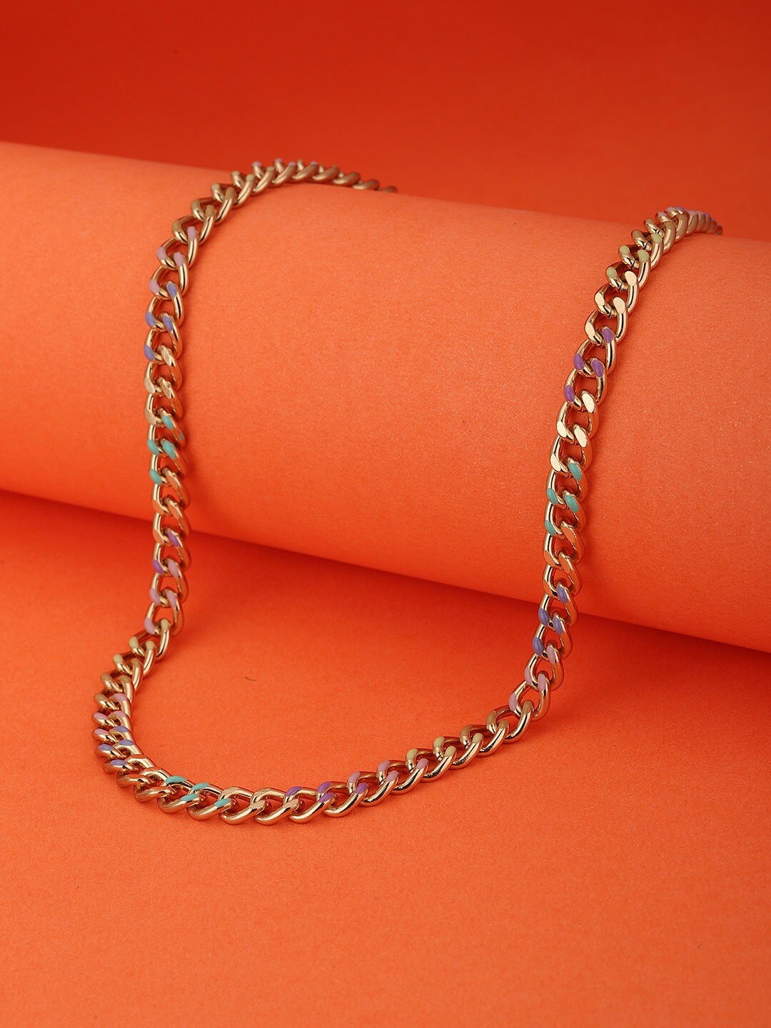 

Carlton London Gold-Plated Brass Enamelled Chain