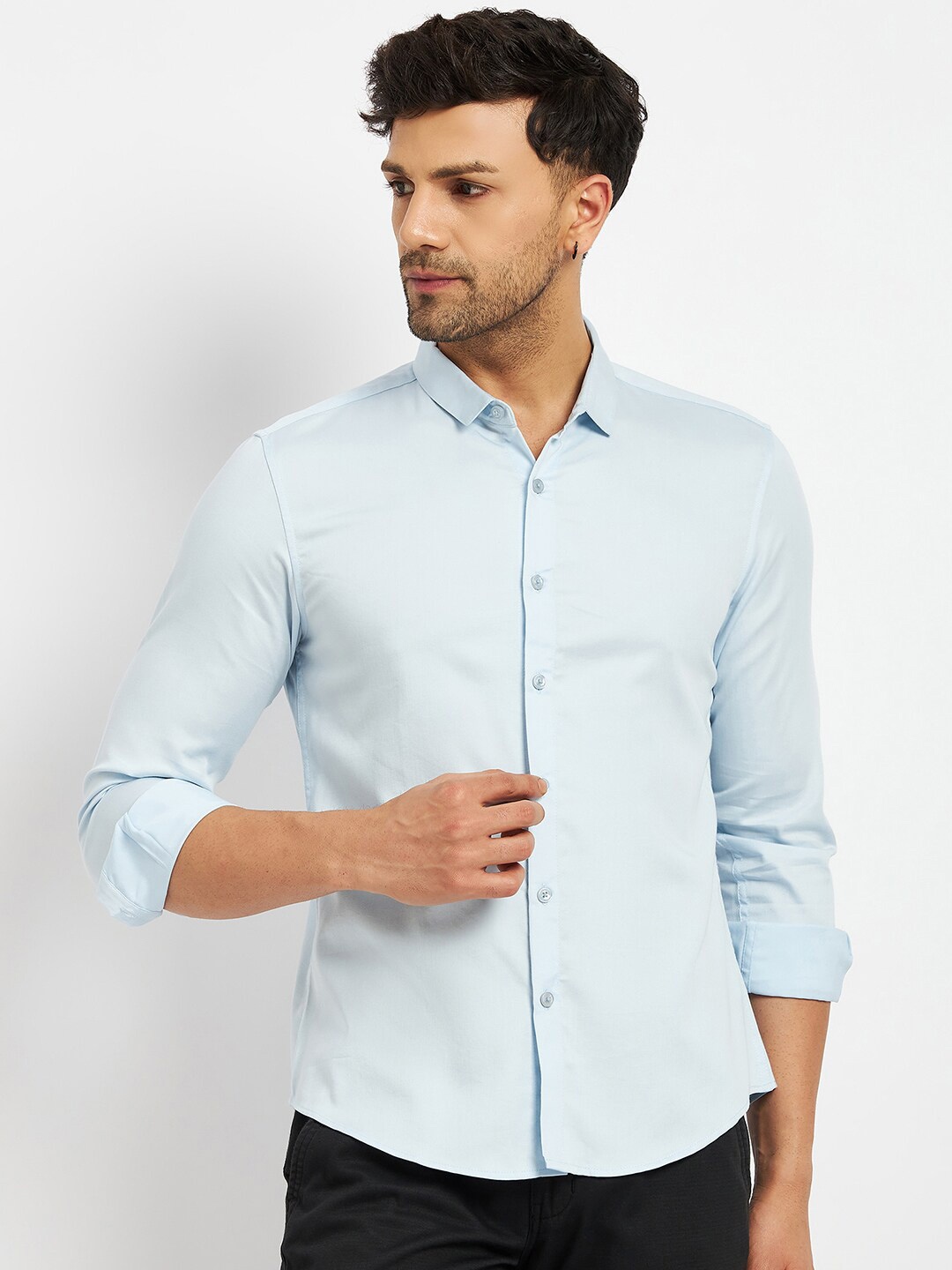 

CAMLA Men Cotton Opaque Casual Shirt, Blue