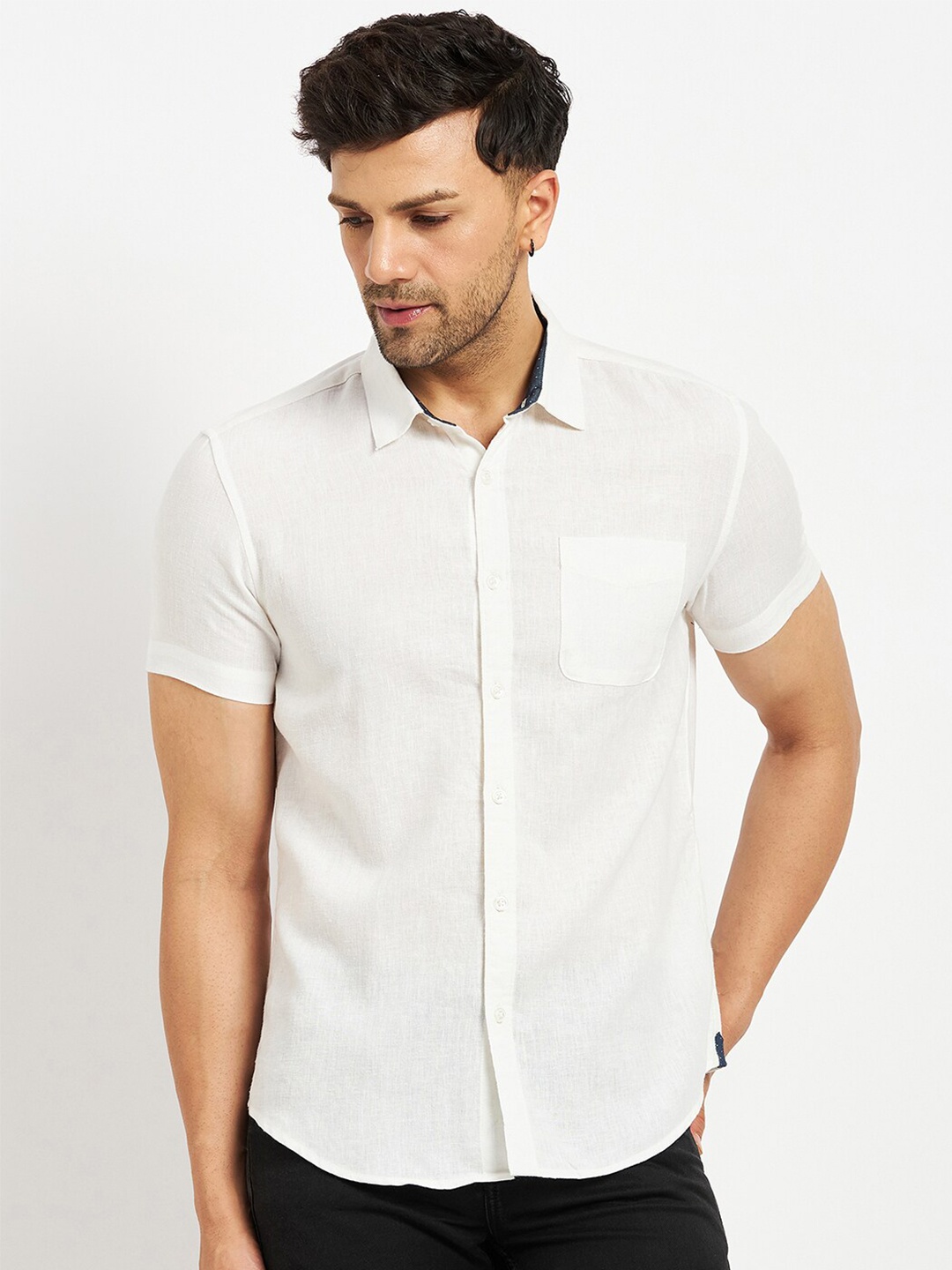 

CAMLA Men Cotton Opaque Casual Shirt, White