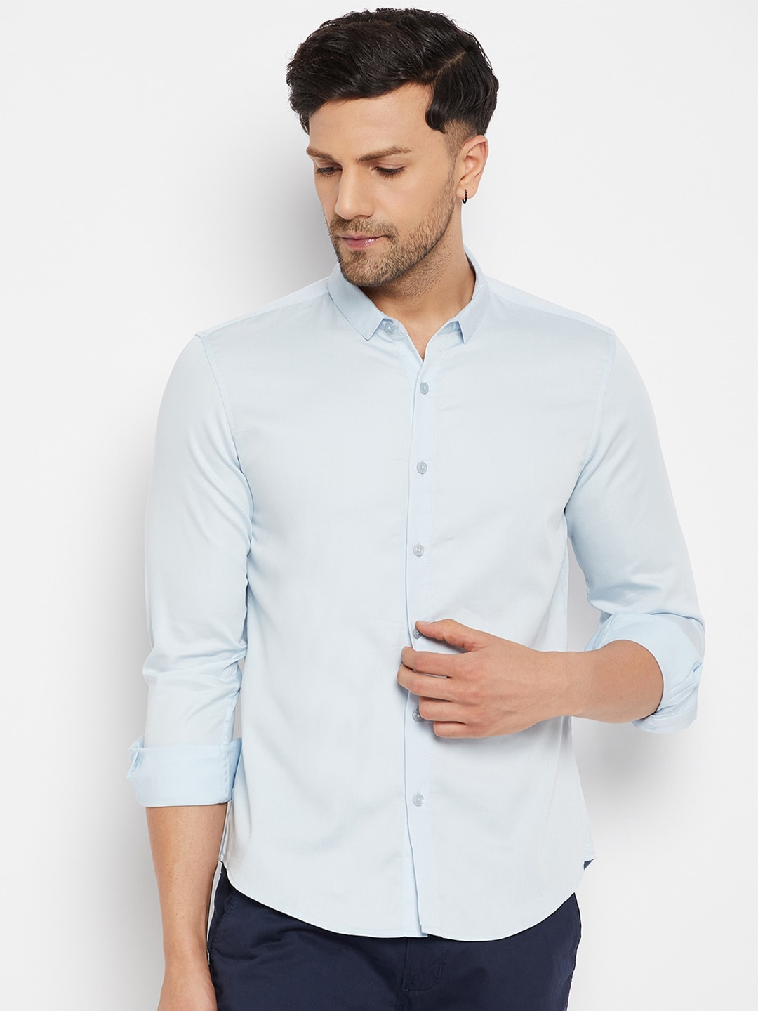 

CAMLA Men Cotton Opaque Casual Shirt, Blue