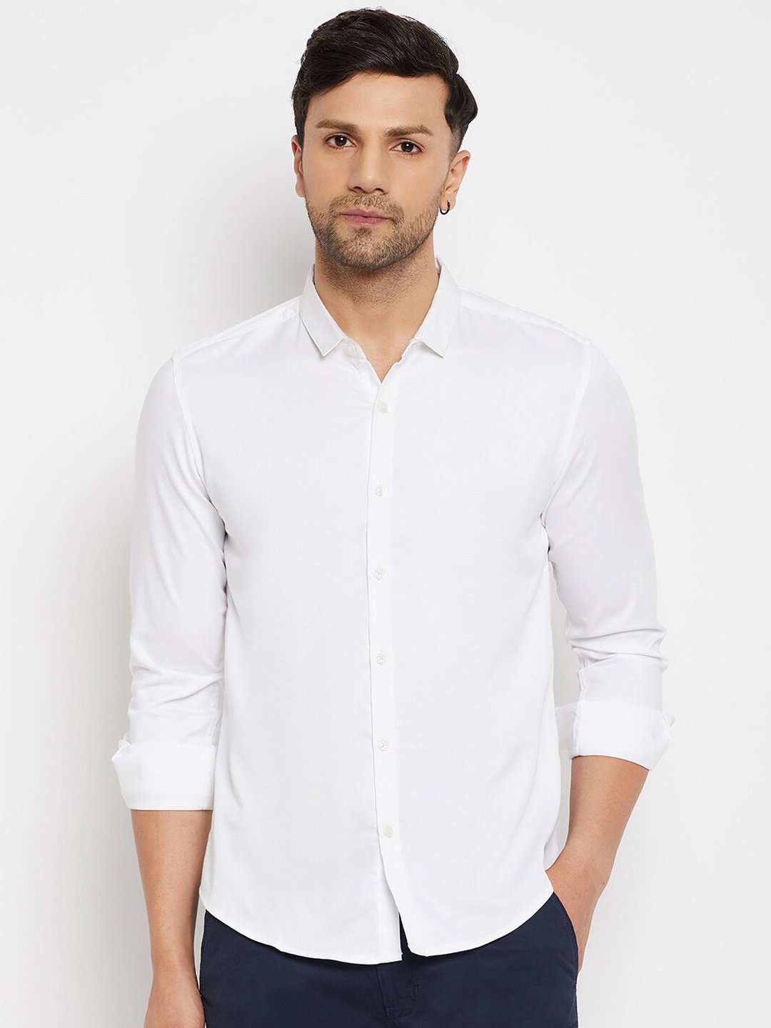 

CAMLA Men Cotton Opaque Casual Shirt, White