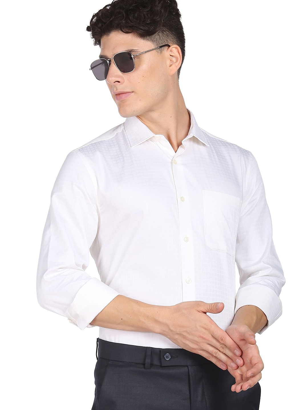 

AD By Arvind Pure Cotton Formal Shirt, White