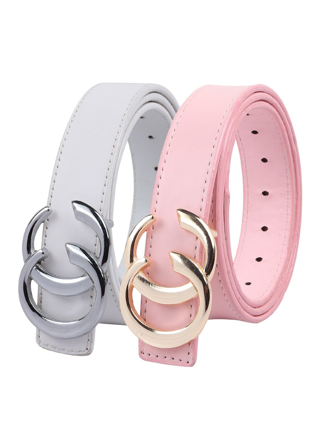 

DressBerry Women Pack of 2 Belt, Pink