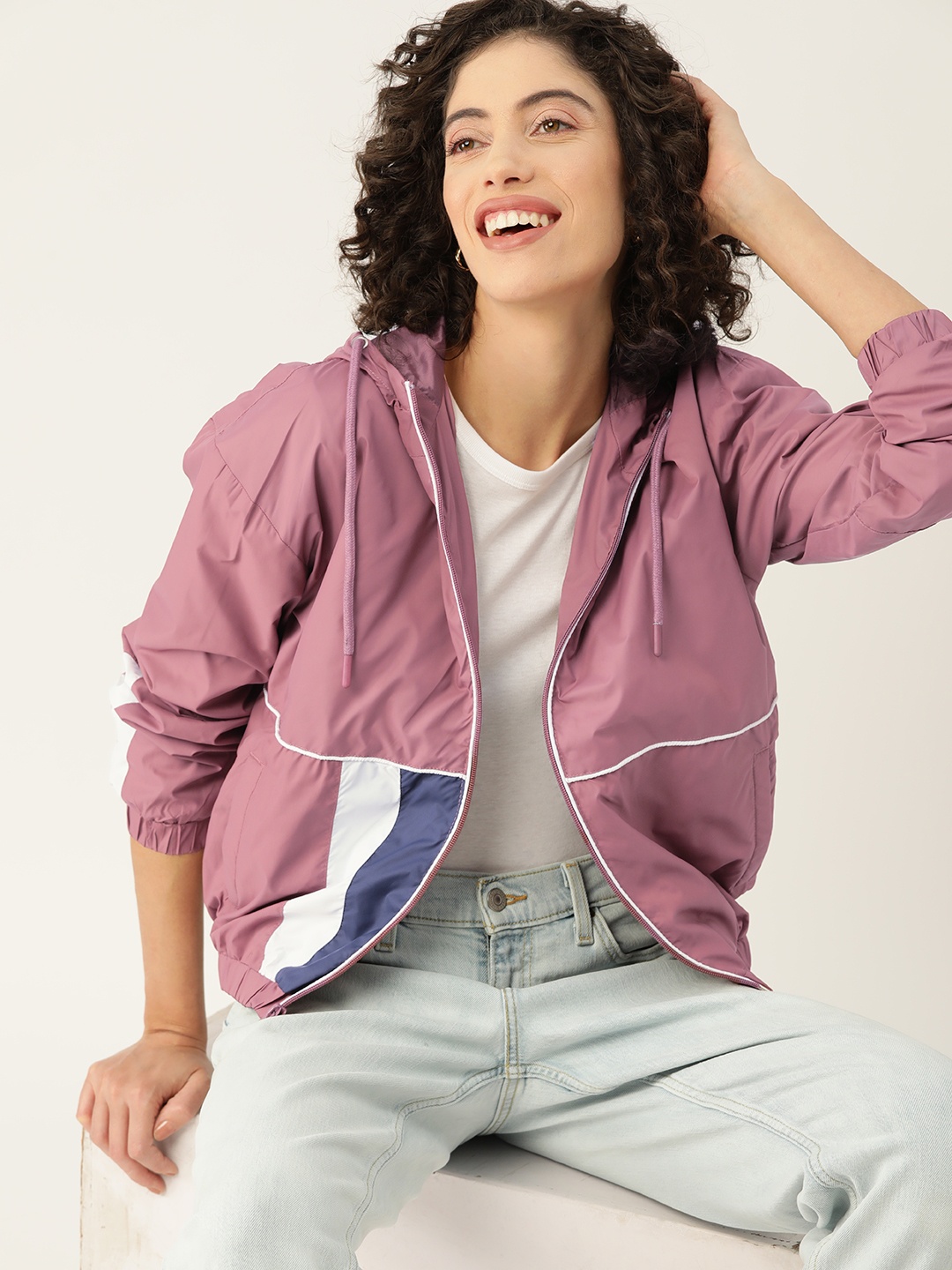 

Mast & Harbour Hooded Tailored Jacket, Mauve